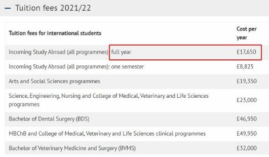 格拉斯哥大学国际本科生学费17,659英镑每年